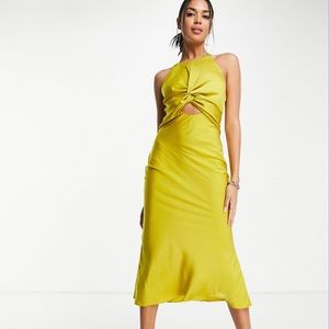 COPY - ASOS Design knot front satin midi dress